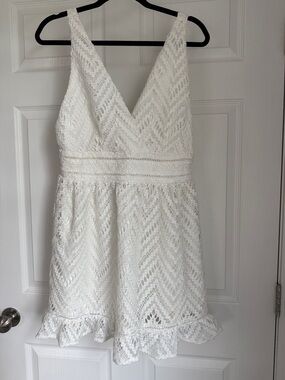 Sugarlips Cream Lace-Trim Top with Brand Tag